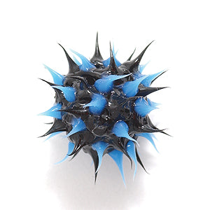 10MS109-74: Rubber Round Black w/Blue 10mm - 5PPK