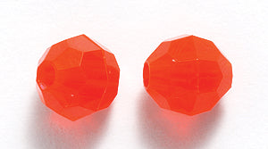 8PF238: PL Round Faceted Trans Fire Red 8mm