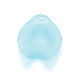 64PL365: Plastic Flower Petal Aqua 14mm-25PC