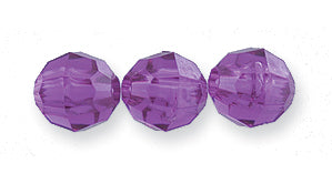 6PF298: PL Round Faceted Trans Dark Purple 6mm 1080 PPK