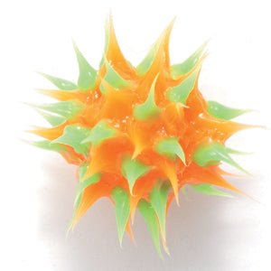 10MS134-82: Rubber Round Orange w/Green 10mm - 5PPK