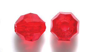 8PF244: PL Round Faceted Trans Ruby Red 8mm