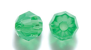 8PF282: PL Round Faceted Trans Lt Green 8mm