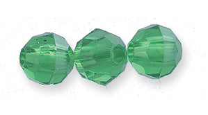 6PF286: PL Round Faceted Trans Christmas Green 6mm 1080