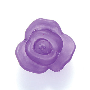 16PL399: Plastic Flower Deep Purple 16mm Back Hole-25PC