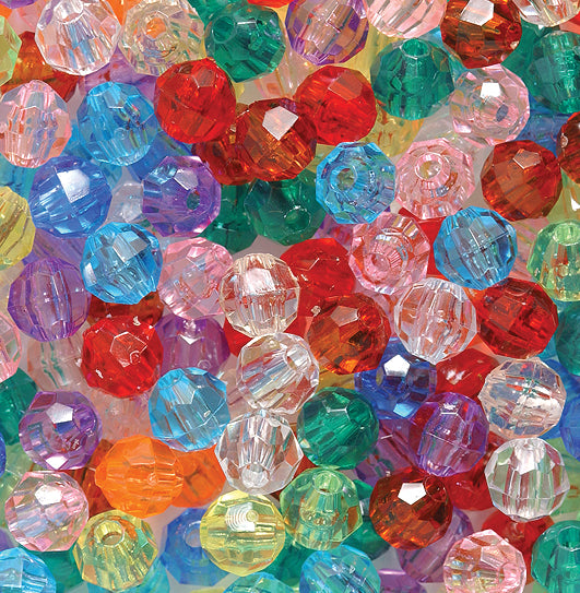 6PF200: PL Round Faceted Multi Color Trans Mix 6mm 500PC