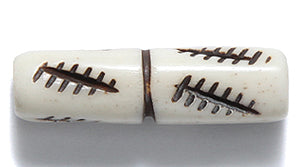 BN275-3: Bone Carved Tube Antique 24mm Average 20 Pieces