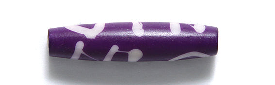 30IP198-W: 30IP198-W Bone Tube Purple WHT 1.25inch 15PC