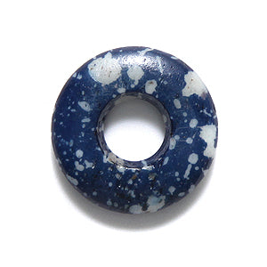 BN385-35: BN385-35 Bone Disc Blue Marbled 16mm Avg 10PC