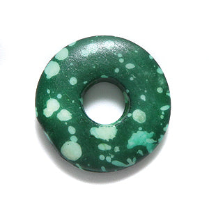 BN385-36: BN385-36 Bone Disc Green Marbled 16mm Avg 10PC