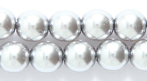 6GP607R: CZ Glass Pearl Silver Gray 6mm-50PC