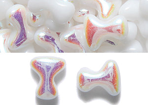 8TE514R: CZ Tee Bead Alabaster AB 2x8mm-60PC