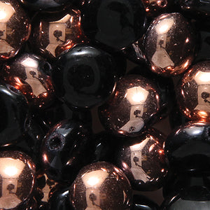 8CA109-HGR: CZ Candy 2HOLE Black Half Golden Copper 8mm-50PC