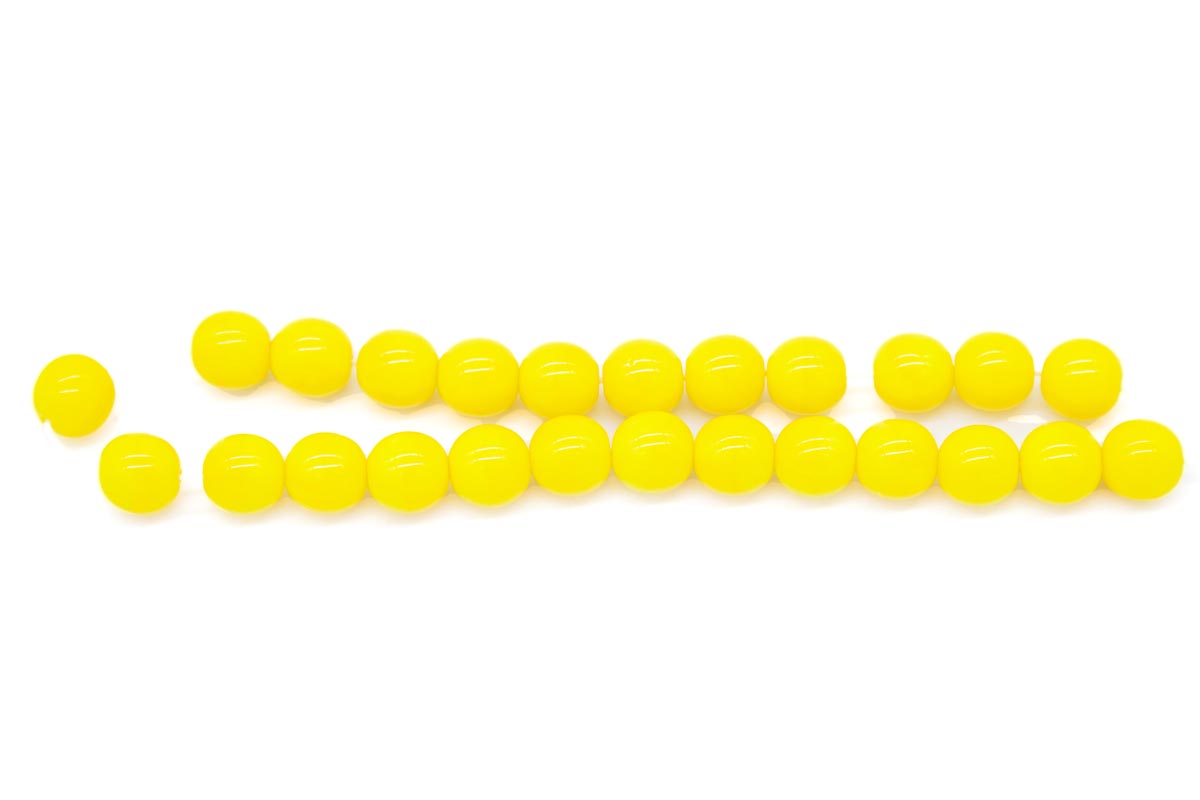 8RD126R: Czech Round Opaque Yellow 8mm - - 25 Piece Pack