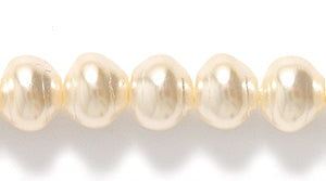 6GP614-BR: CZ Glass Pearl Baroque Cream 6mm-50PC