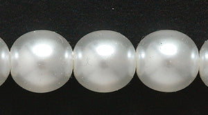 8GP612-TR: CZ Glass Pearl White On Crystal 8mm 25PC