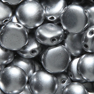 8CA915-MER: CZ Candy 2HOLE Silky Silver 8mm-50PC