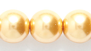 10GP652R: CZ Glass Pearl Gold 10mm-25PC