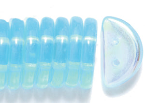 32HM562-2HR: CZ Half Moon LT Aqua AB 2Hole 6x13mm-50PC