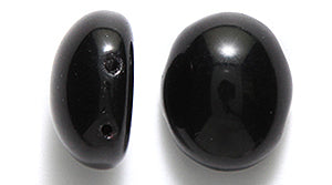 34CA109R: CZ Candy Oval 2Hole Black 10x12mm-20PC