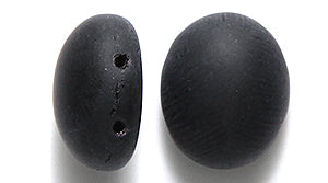 34CA109-MR: CZ Candy Oval 2Hole Black Matte 10x12mm-20PC