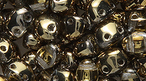 30CA212-51R: CZ Candy Oval 2HOLE Gold Coated 4x6mm-100PC