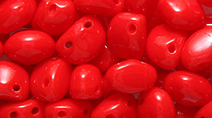 30CA141R: CZ Candy Oval 2HOLE Red 4x6mm-75PC