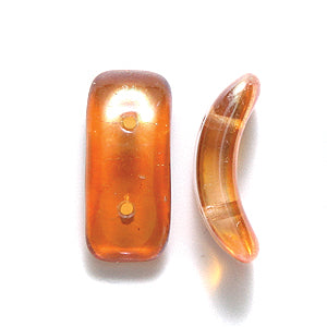 73HM535-AR: CZ Bow 2Hole Apricot AB 3.5x15mm-20PC