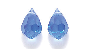 42CC274: Preciosa Crystal Drop Sapphire 6x10mm-12PC