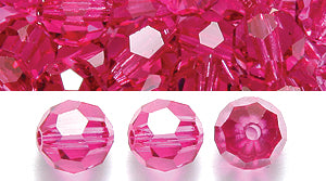 6CC294-F: Preciosa Crystal Round Fuchsia 6mm-72PC