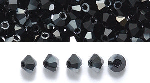 80CC309: Preciosa Crystal Dia Jet Hematite 3mm-144PC