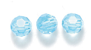 6CC262R: Preciosa CZ Crystal Round Aqua Bohemica 6mm-12PC