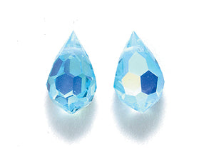 42CC562: Preciosa Crystal Drop Aqua Bohemica AB 6x10mm-12PC