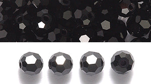 4CC109: Preciosa Crystal Round Jet Black 4mm-72PC