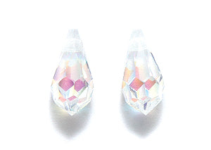 41CC512: Preciosa Crystal Drop Crystal AB 5.5x11mm-24PC