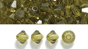 82CC283: Preciosa Crystal Dia Olivine 4mm-144PC