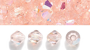 82CC591: Preciosa Crystal Dia Lt Rose AB 4mm-144PC