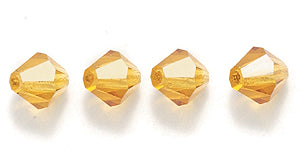 84CC254: Preciosa Crystal Dia Topaz 5x5mm-144PC