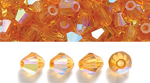 82CC554: Preciosa Crystal Dia Topaz AB 4mm-144PC