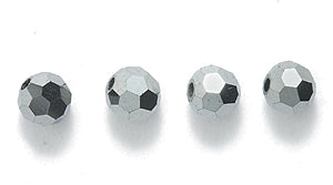 4CC309-F: Preciosa Crystal Round Hematite 4mm-72PC