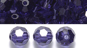 6CC297-DR: Preciosa CZ Crystal Round Deep Tanzanite 6mm-12PC