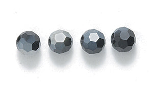 4CC309: Preciosa Crystal Round Halfcoat Hematite 4mm-72PC