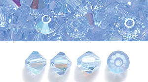 82CC572: Preciosa Crystal Dia Lt Sapphire AB 4mm-144PC