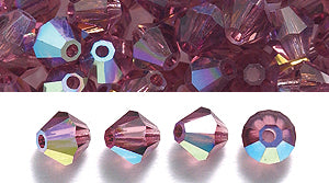 82CC598: Preciosa Crystal Dia Amethyst AB 4mm-144PC