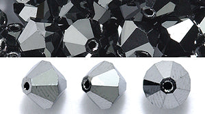 86CC309-F: Preciosa Crystal Dia Jet Hematite 6x6mm-72PC