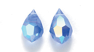 42CC574: Preciosa Crystal Drop Sapphire AB 6x10mm-12PC