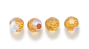 4CC554: Preciosa Crystal Round Topaz AB 4mm-72PC