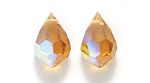 42CC554: Preciosa Crystal Drop Topaz AB 6x10mm-12PC