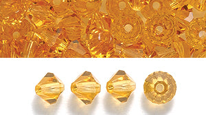 82CC254: Preciosa Crystal Dia Topaz 4mm-144PC