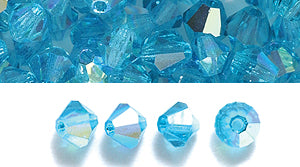 82CC585-S: Preciosa Crystal Dia Blue Zircon AB 4mm 30PC